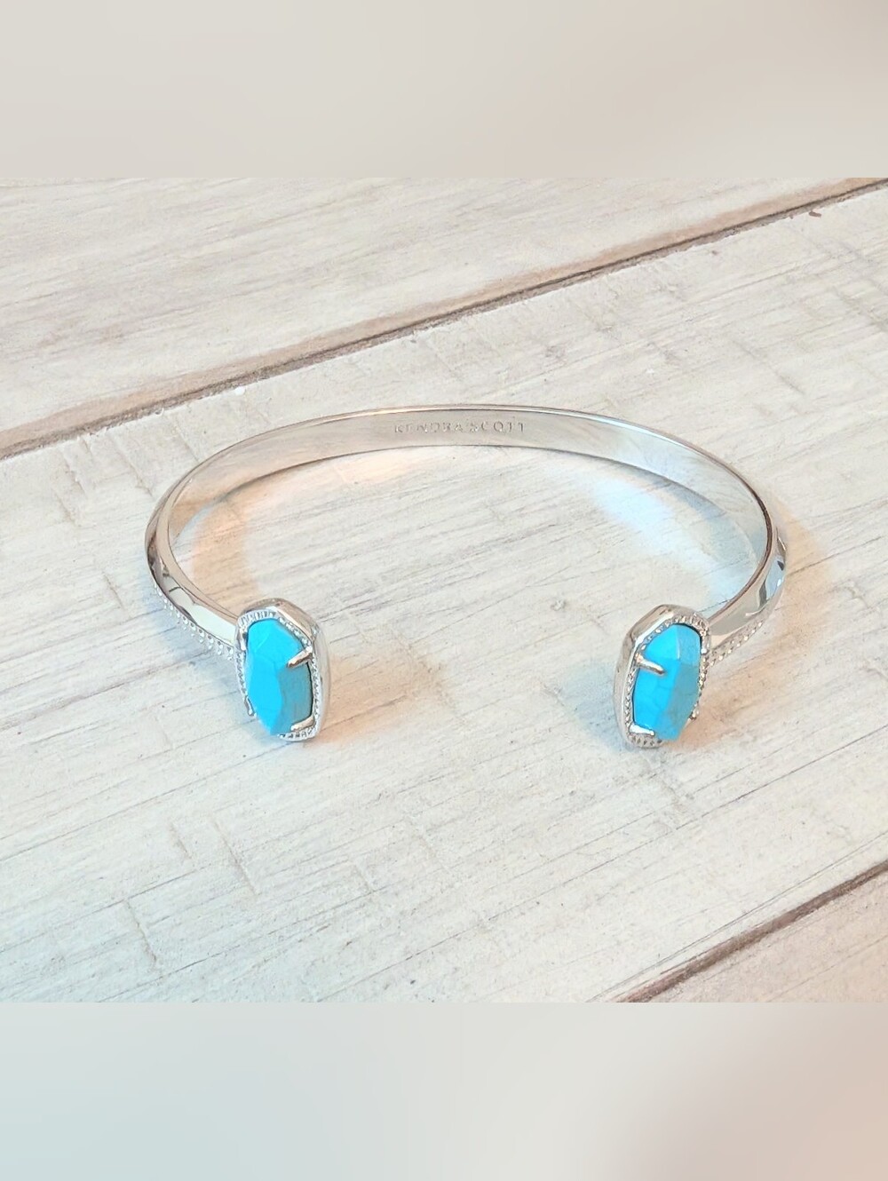 Kendra Scott Elton Cuff Bracelet Silver And Turquoise